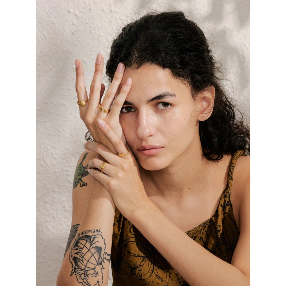 Adjustable Shell Open Ring