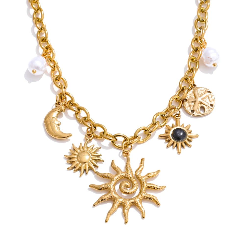 Radiant Sun Charm Necklace