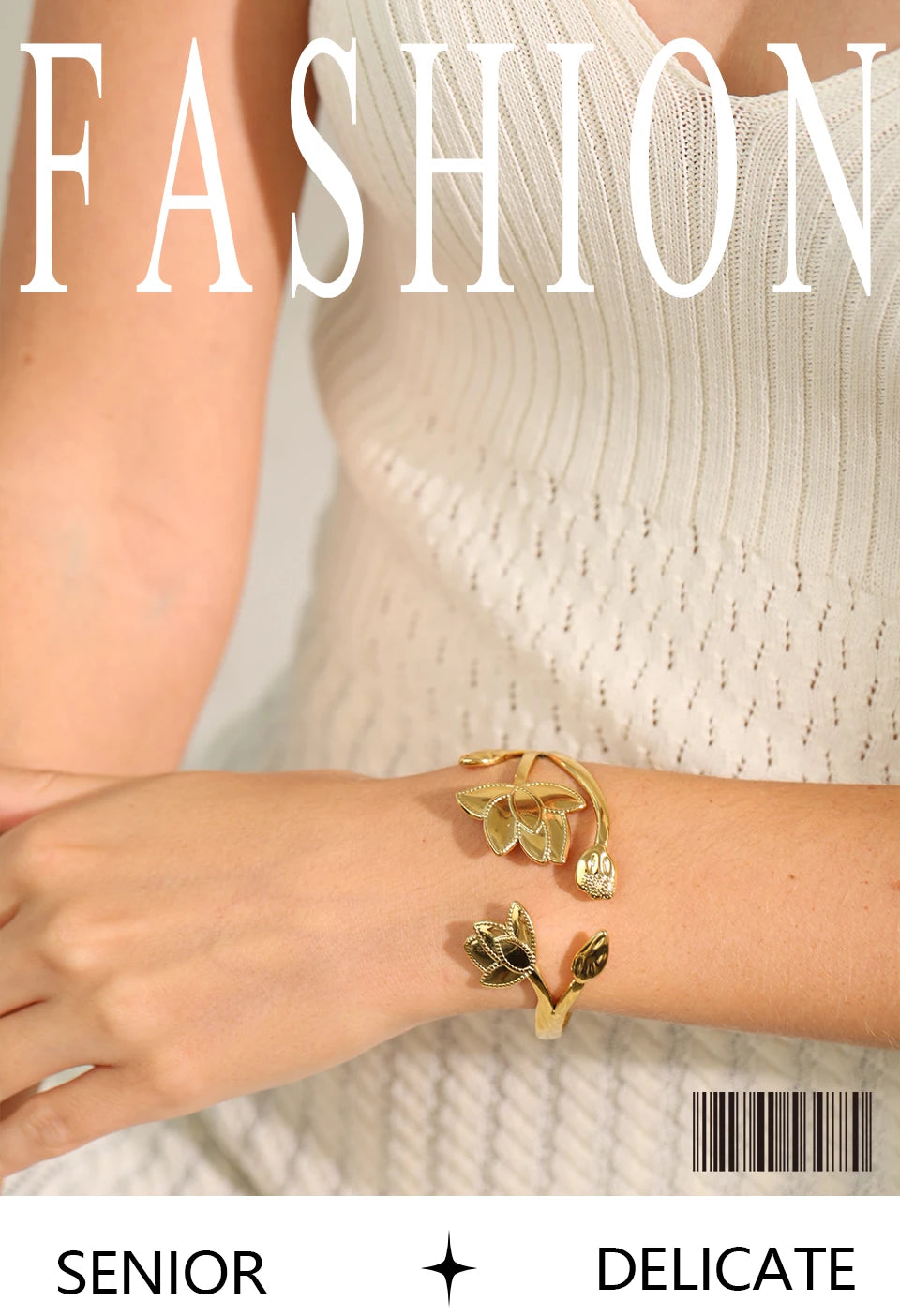 Botanical Open Cuff Bracelet