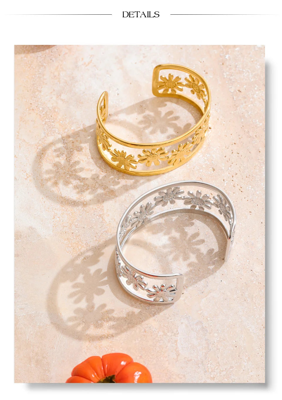 Golden Bloom Cuff Bracelet