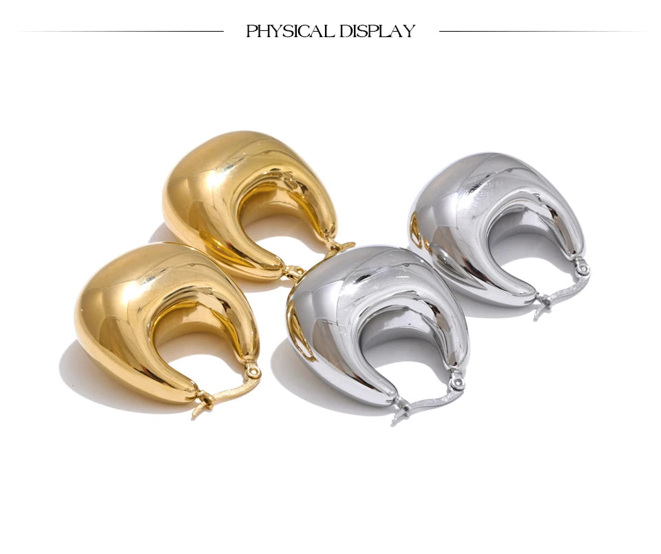 Sculptural Teardrop Hoops
