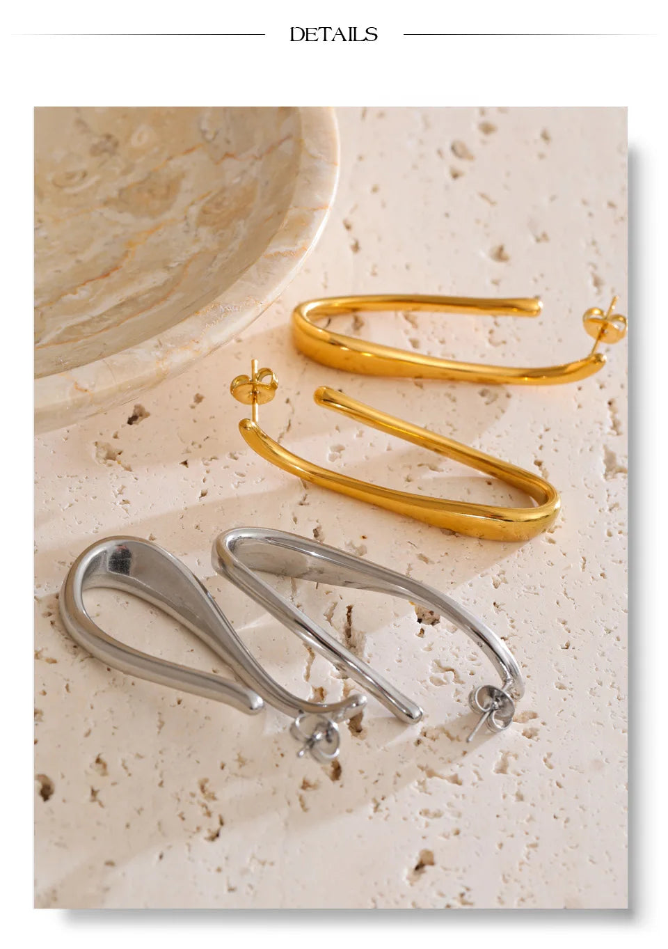 Sculptural Gold Drop Earrings