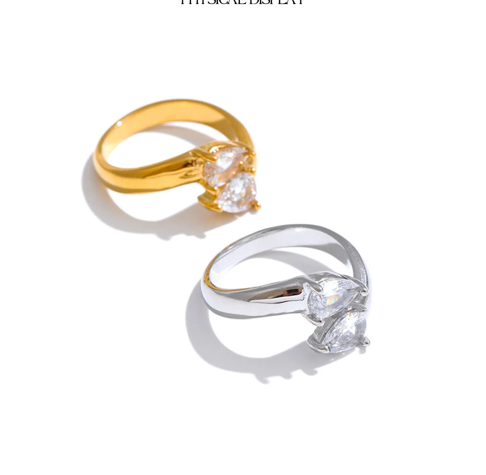 Double Crystal Ring