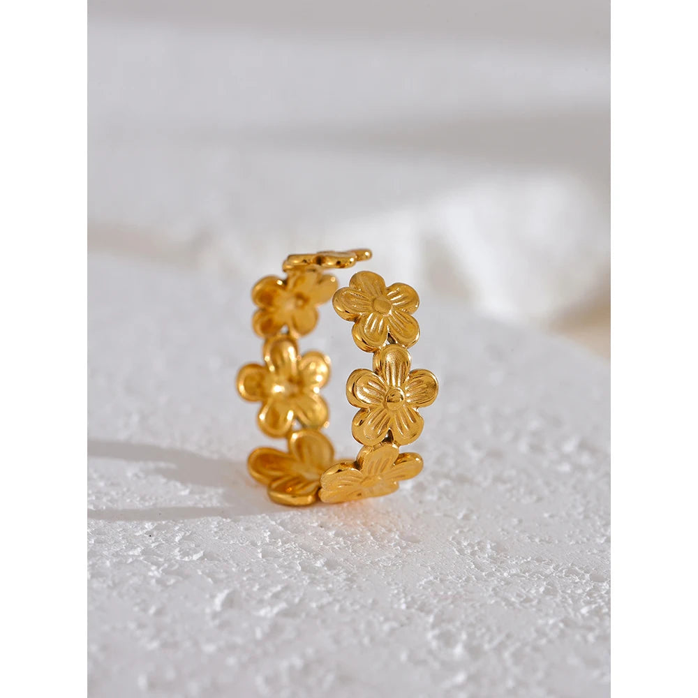 Textured Floral Ring