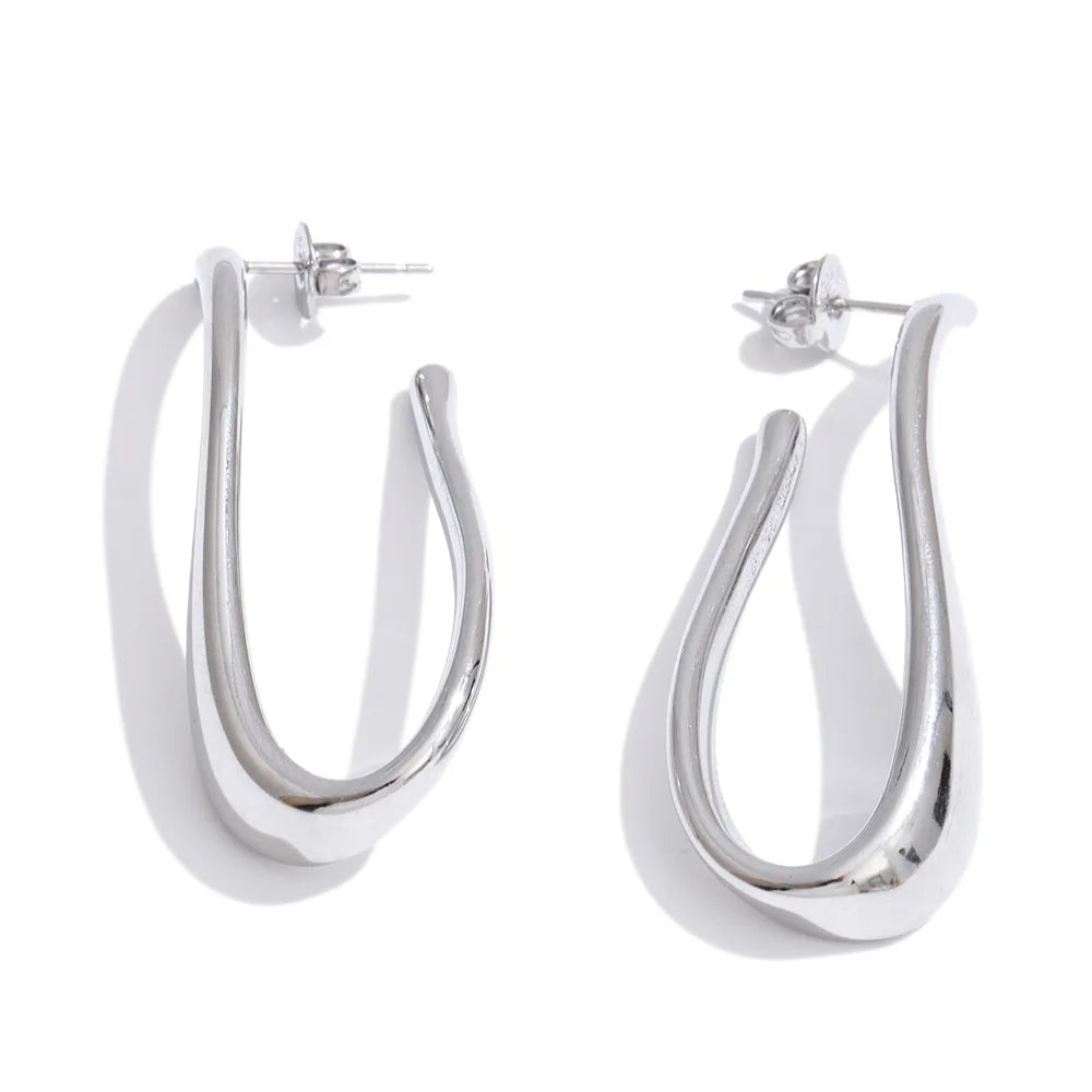 Sculptural Gold Drop Earrings