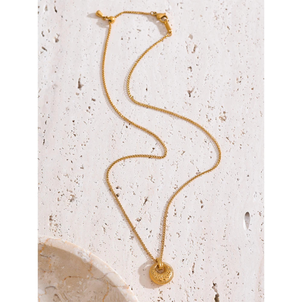 Vintage Sun Medallion Necklace