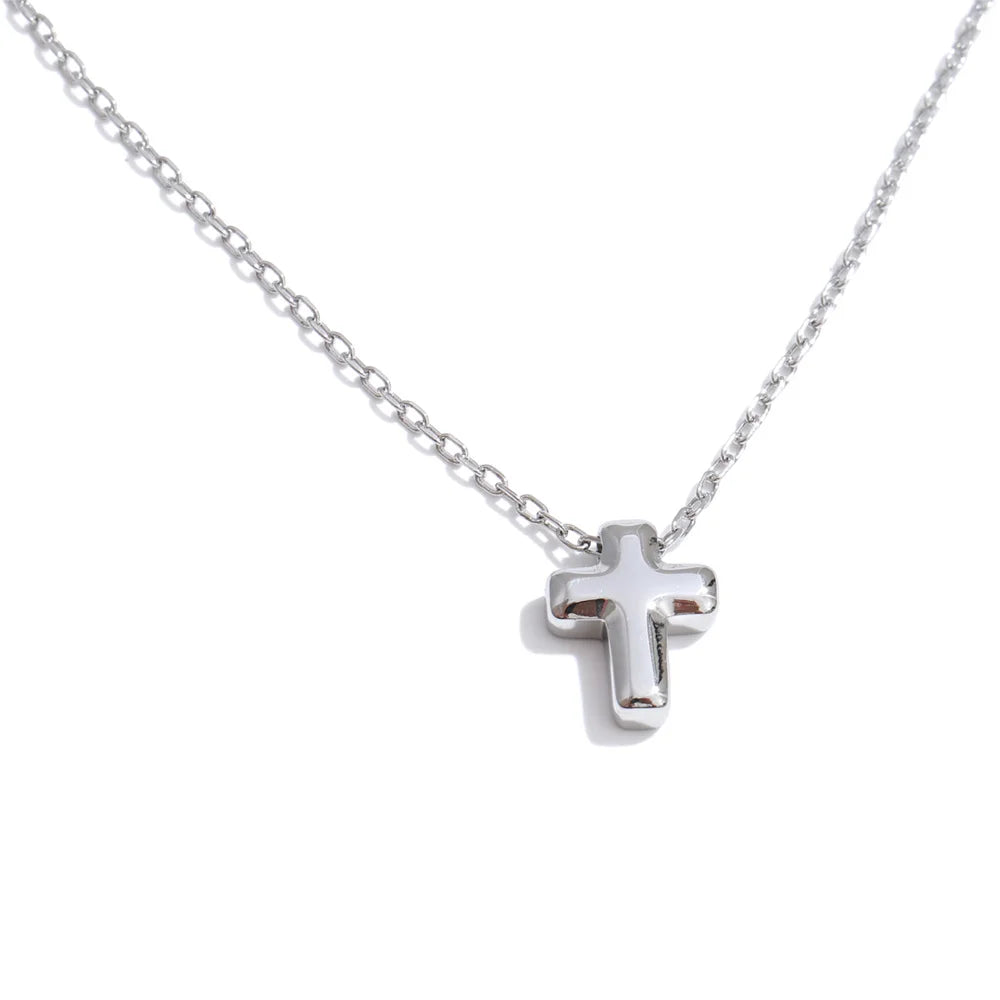 Minimal Cross Necklace