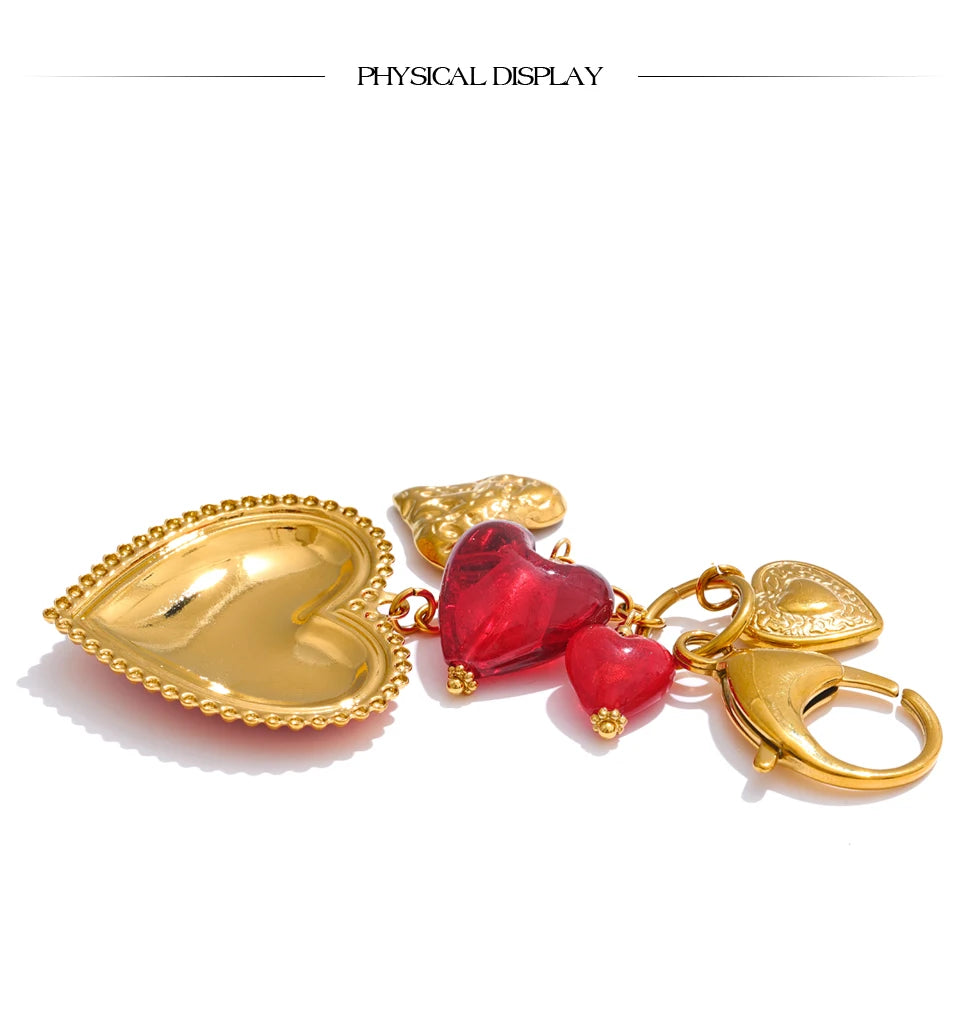 Red Glass Drop Key Chains