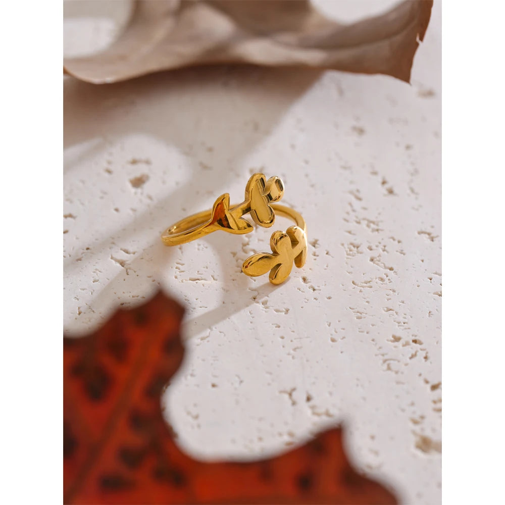Double Clover Open Ring