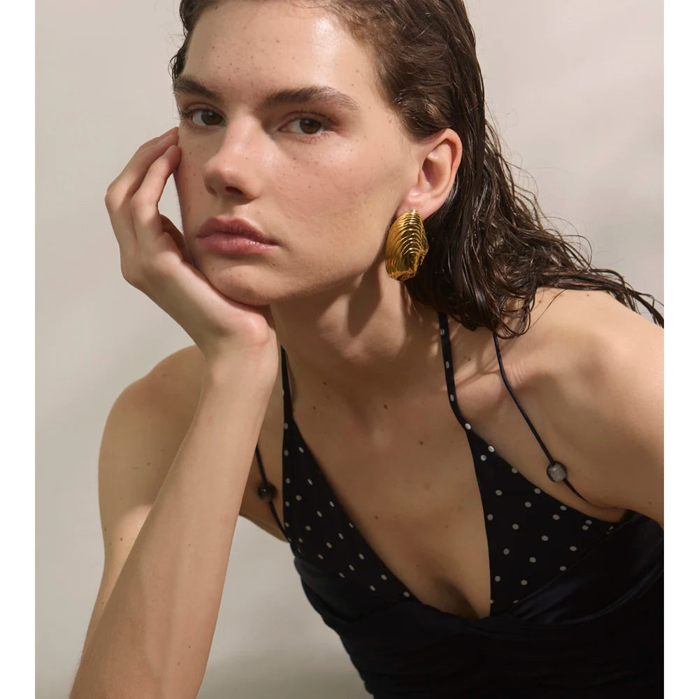 Golden Shell Studs