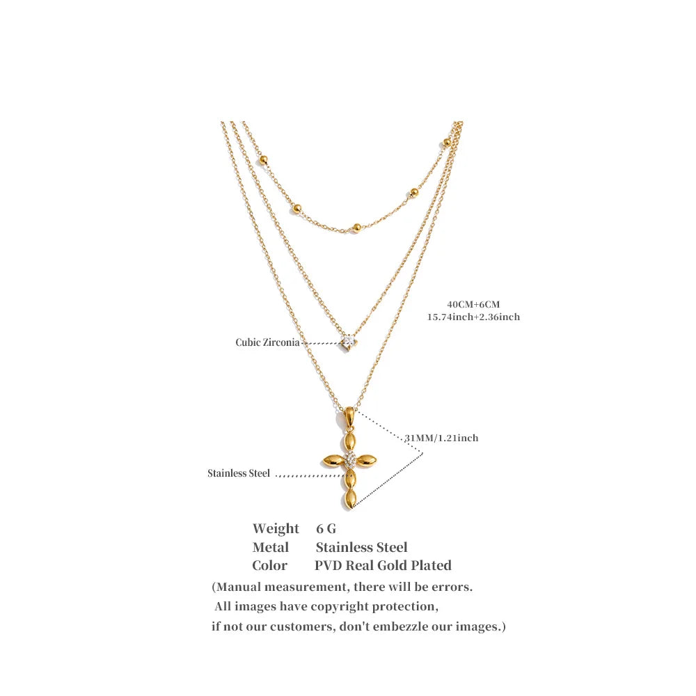 Layered Cross Necklace