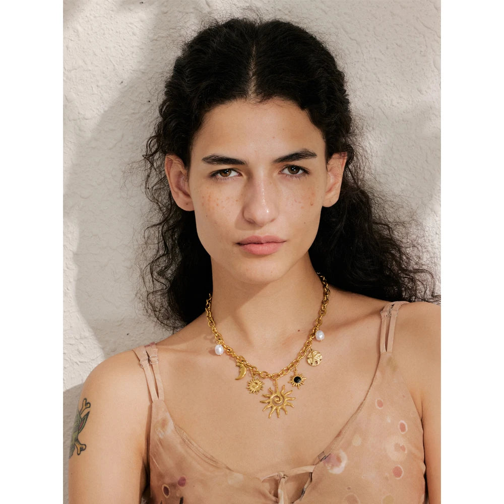 Radiant Sun Charm Necklace