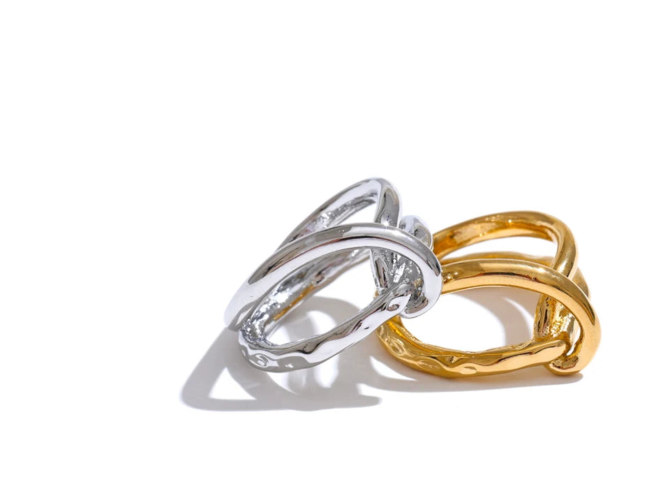 Bold Geometric Gold Ring