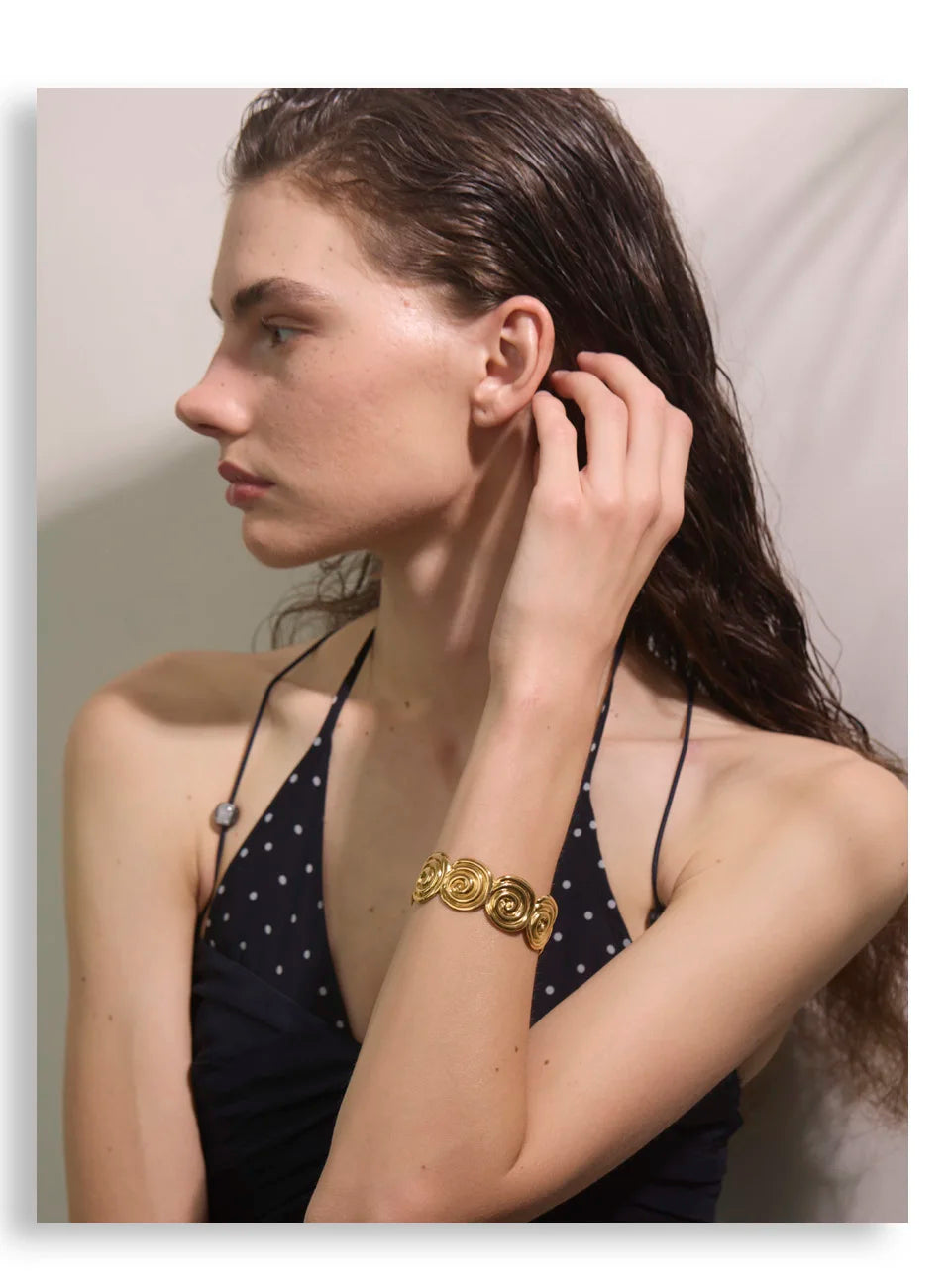 Spiral Gold Cuff Bracelet