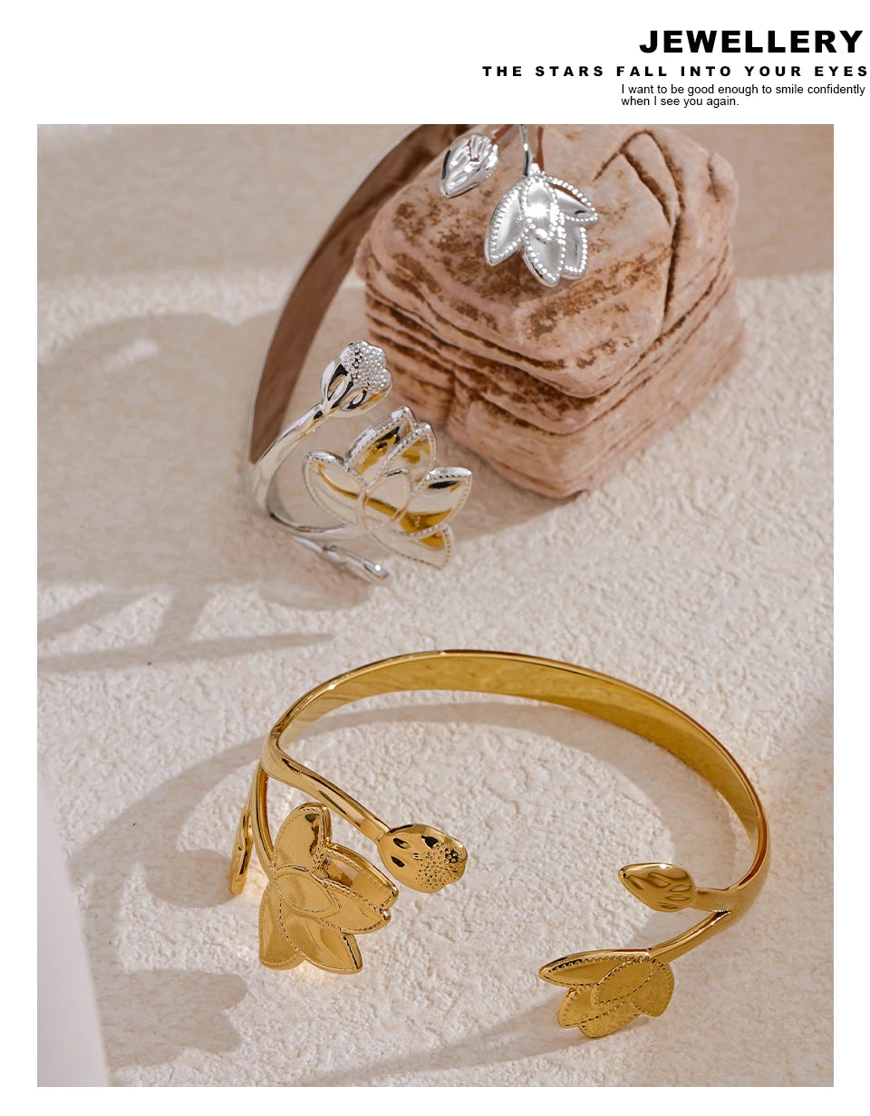 Botanical Open Cuff Bracelet