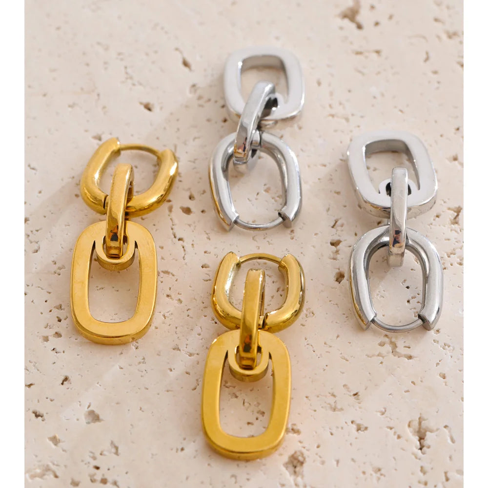 Modern Link Earrings