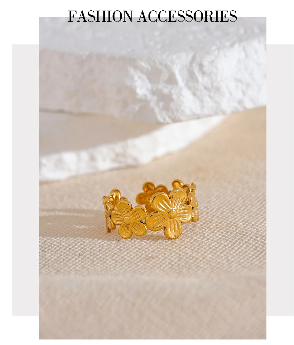 Textured Floral Ring