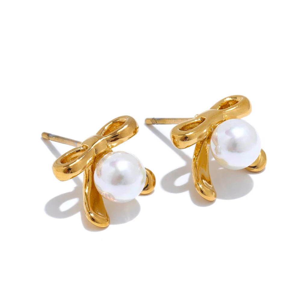 Golden Bow Earrings