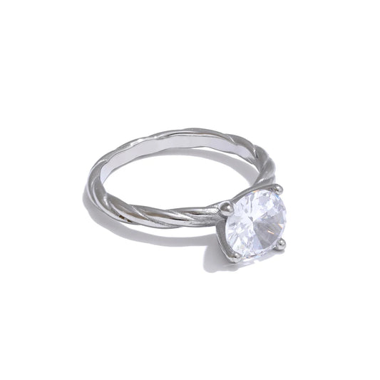 Elegant CZ Engagement Ring