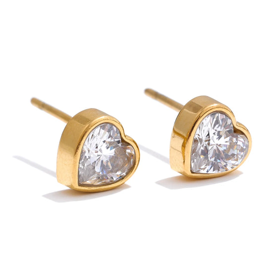 Crystal Lov Stud Earrings
