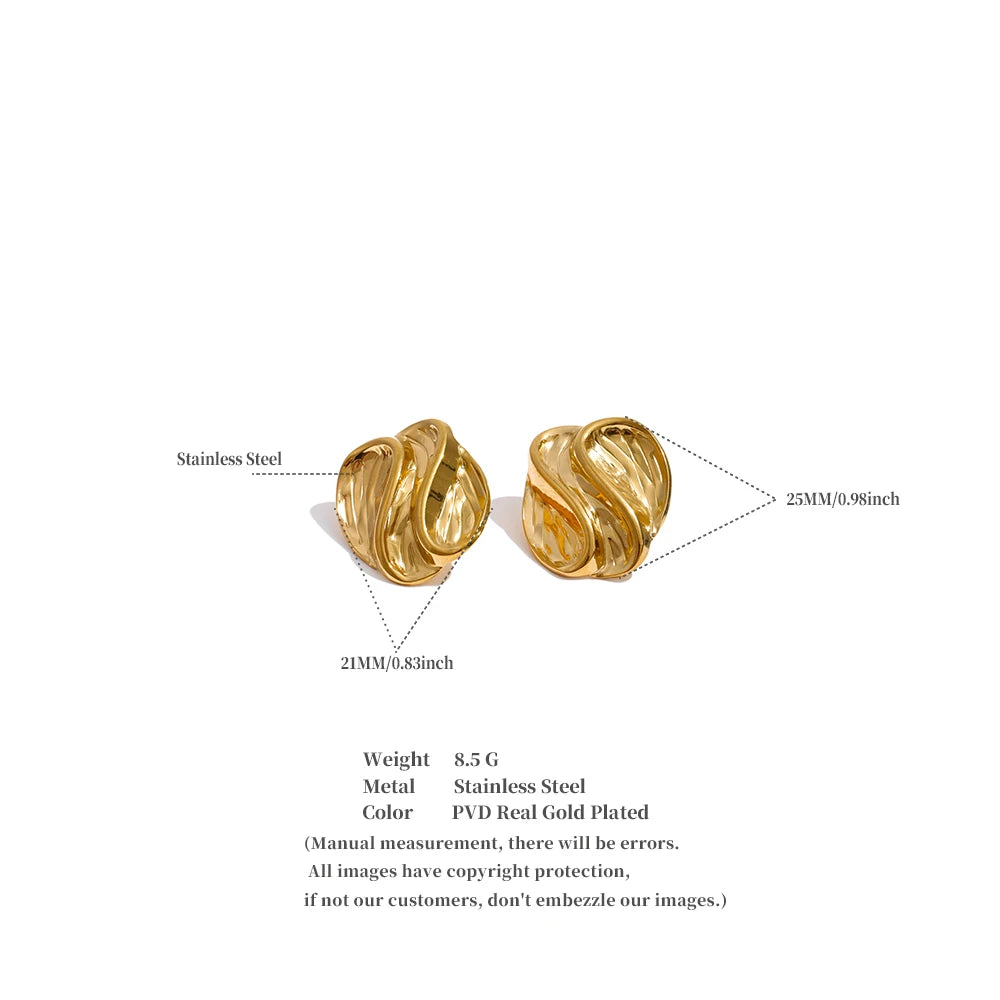 Elegant Sculpted Gold Earrings