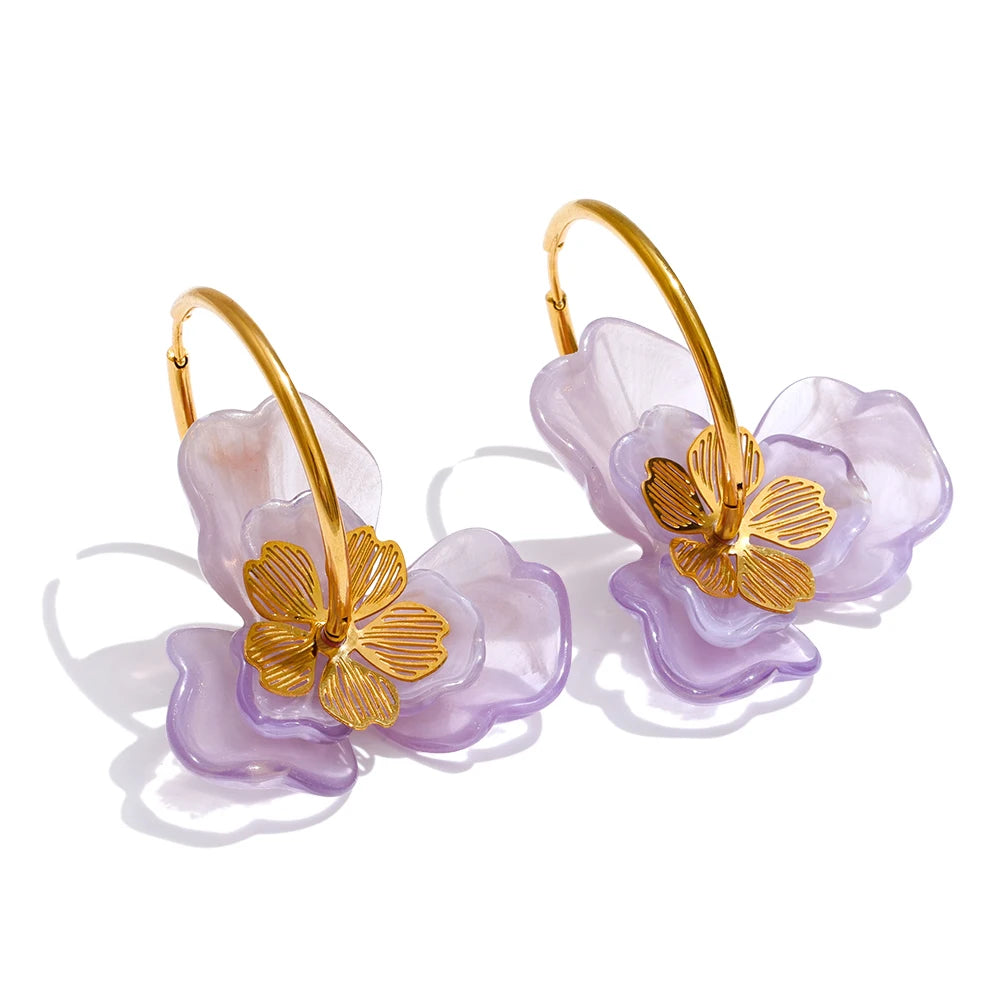 Amber Bloom Hoops