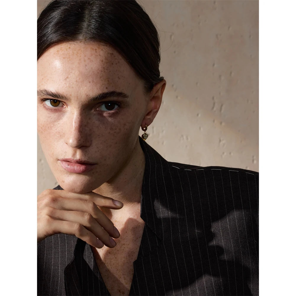 Golden Heart Drop Earrings