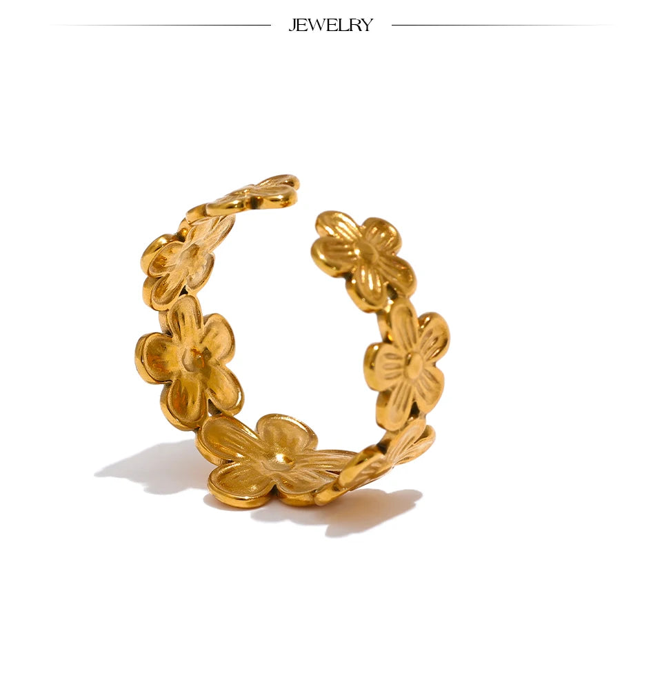 Textured Floral Ring