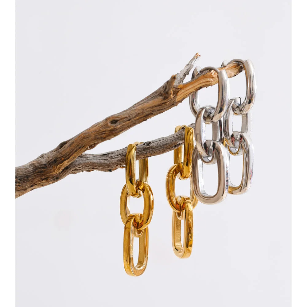 Modern Link Earrings