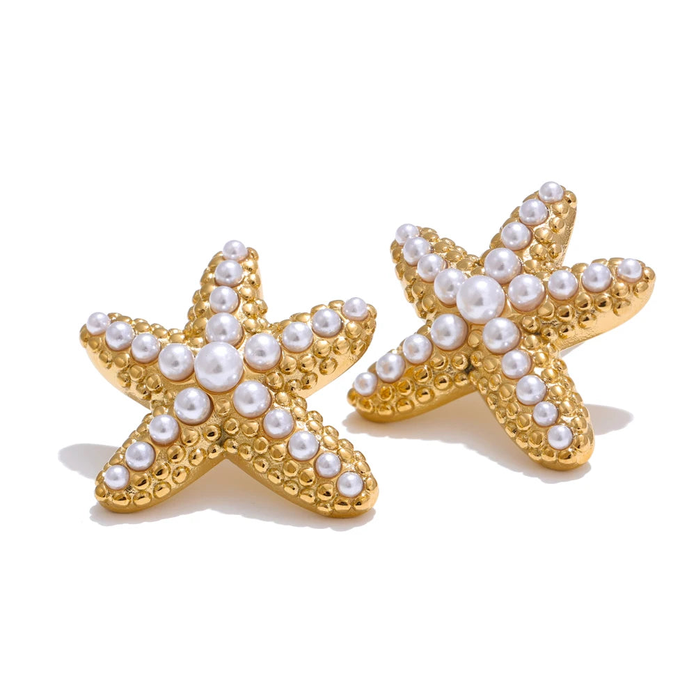 Pearl Star Earrings