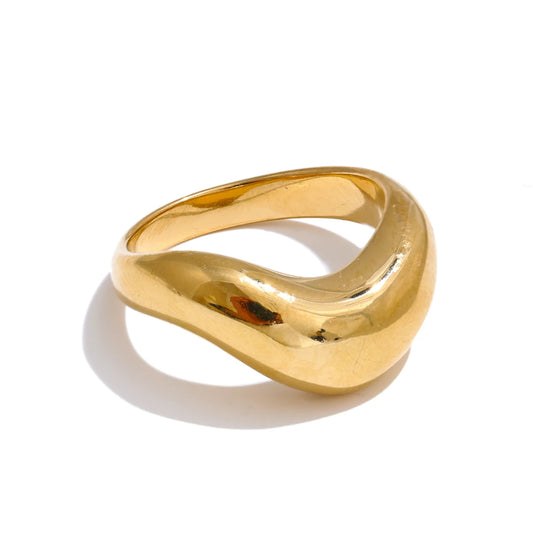 Gold Geometric Statement Ring