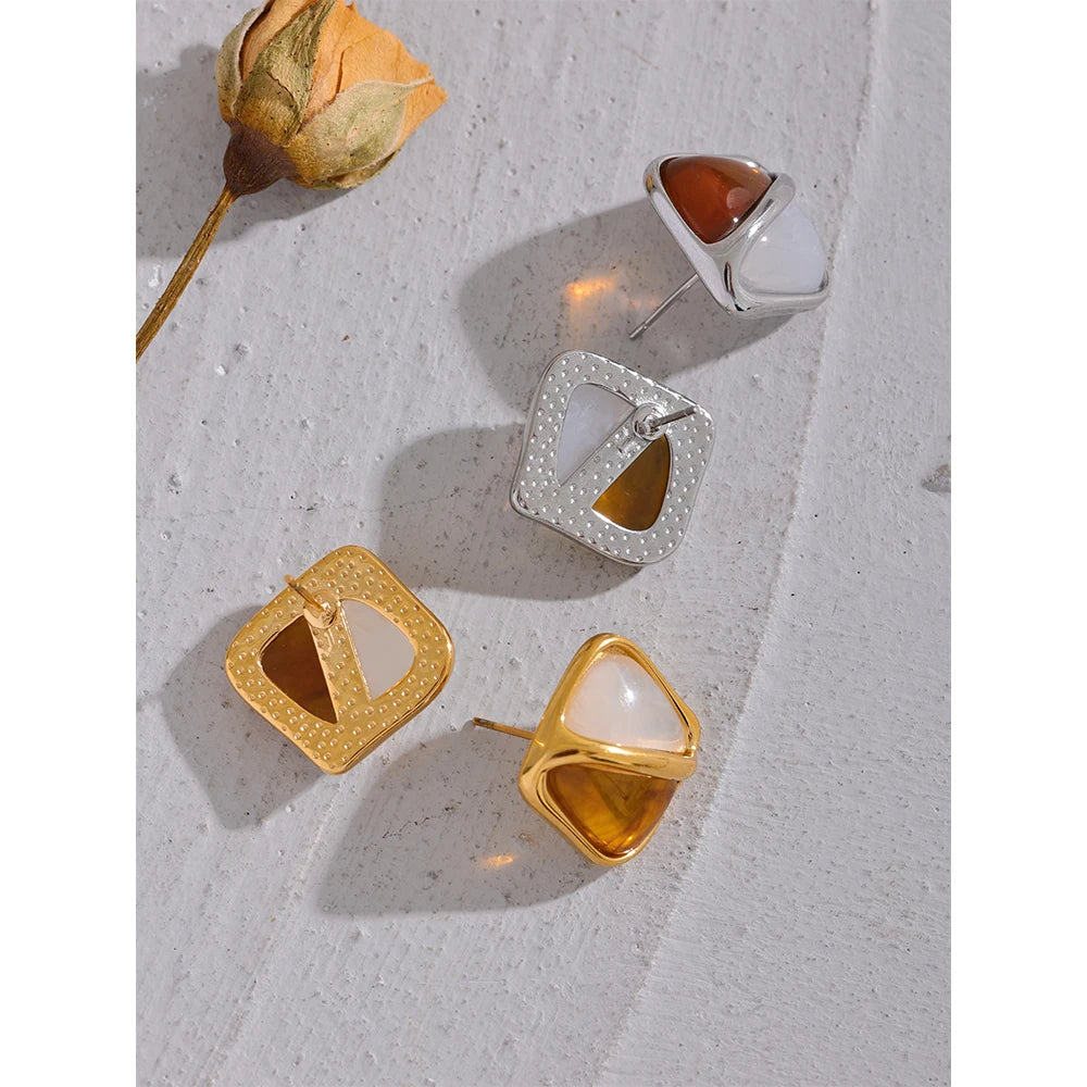 Sculptural Square Studs
