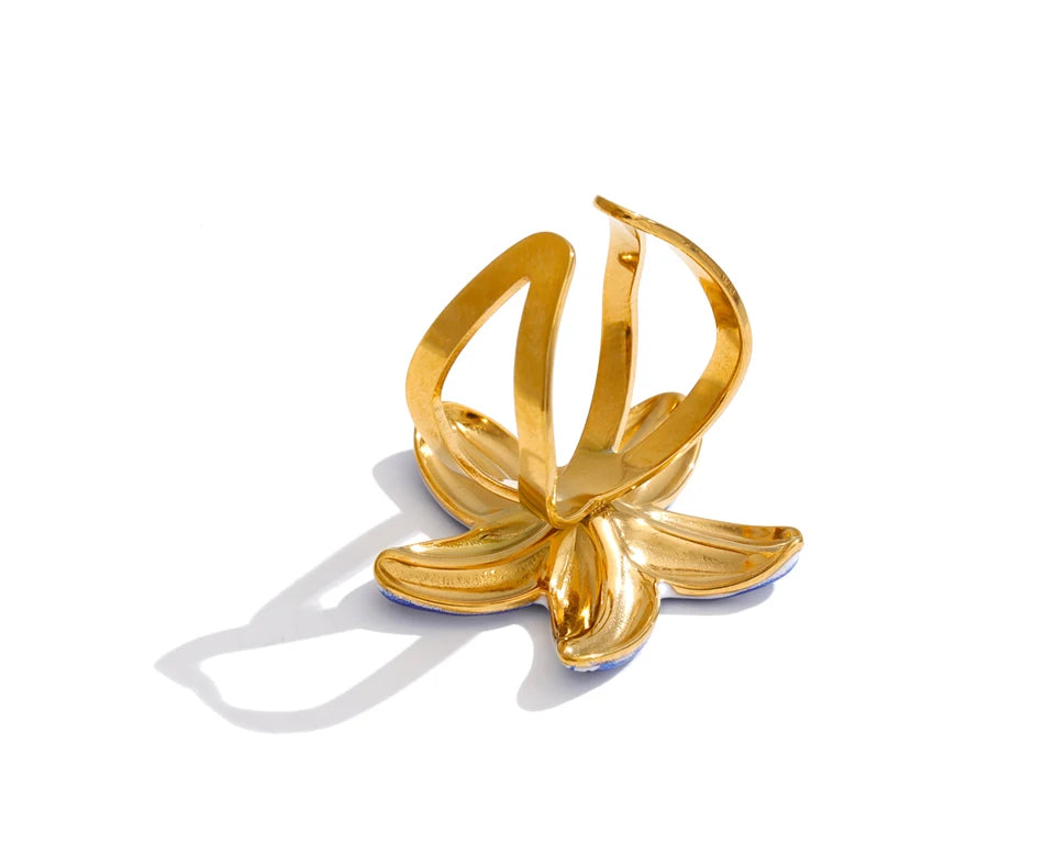 Blue Blossom Statement Ring