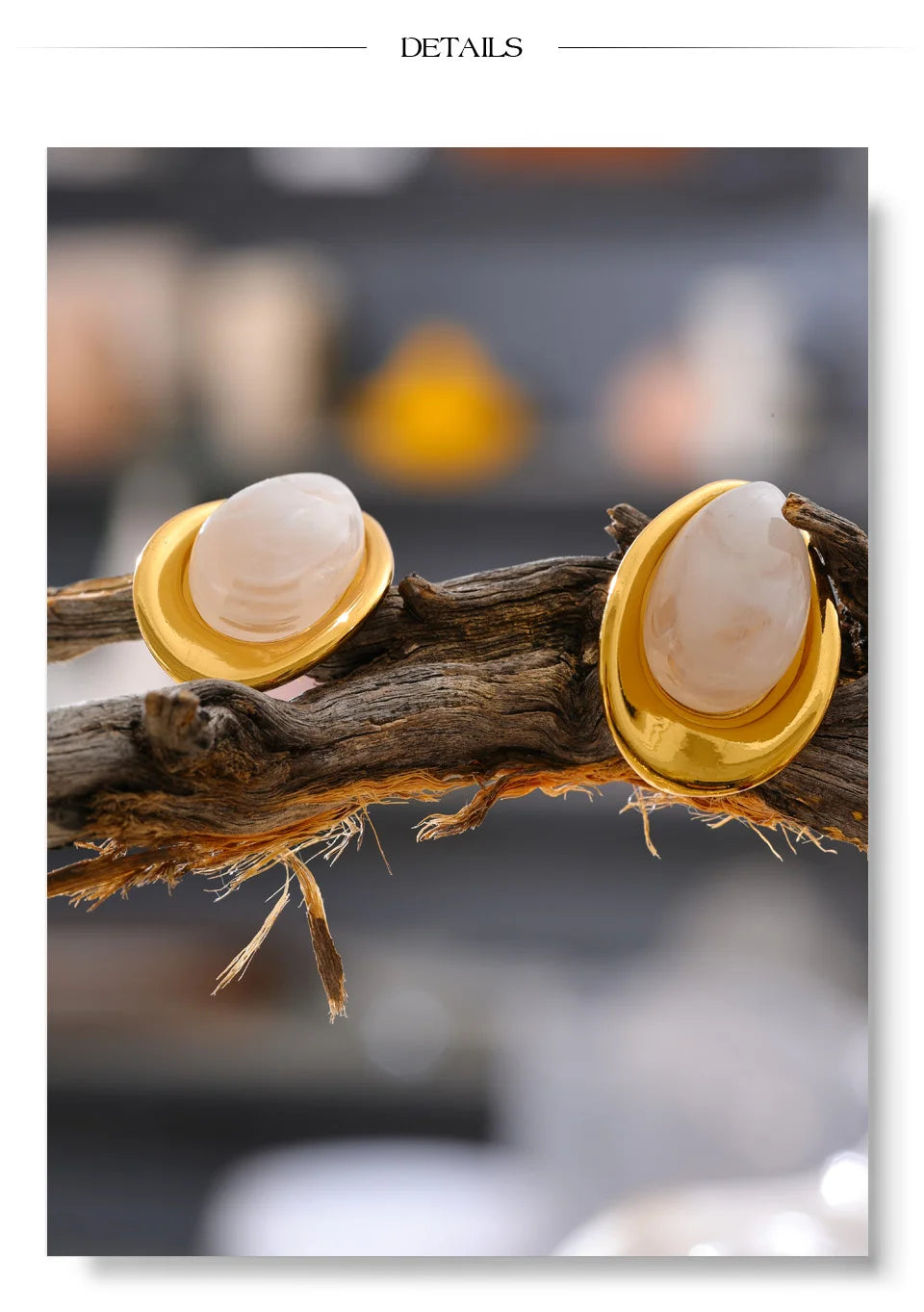 Golden Oval Glow Earrings