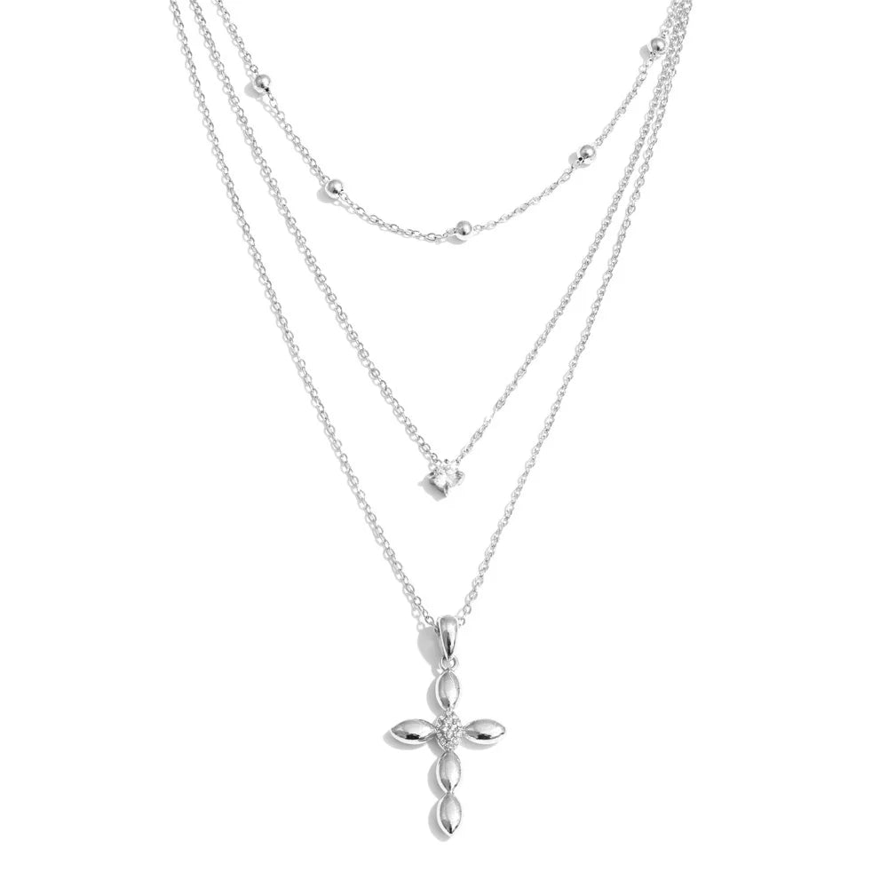 Layered Cross Necklace