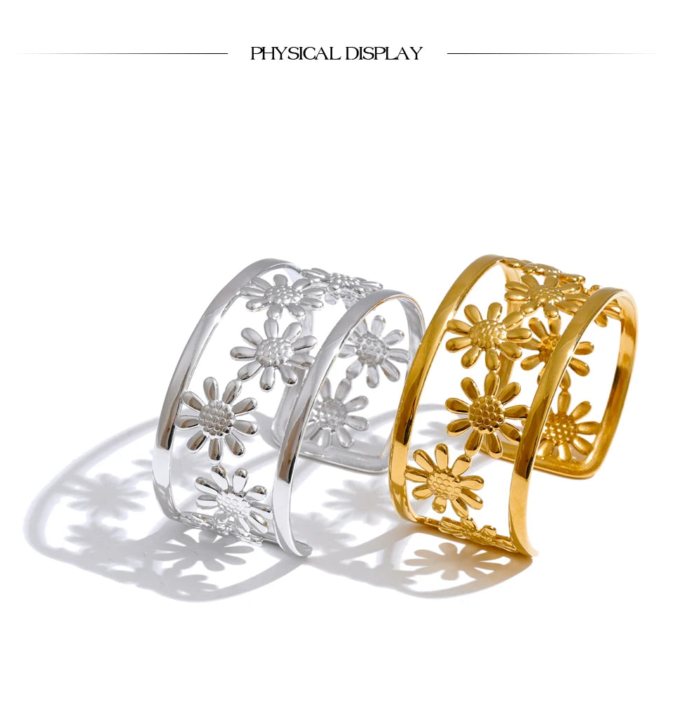 Golden Bloom Cuff Bracelet