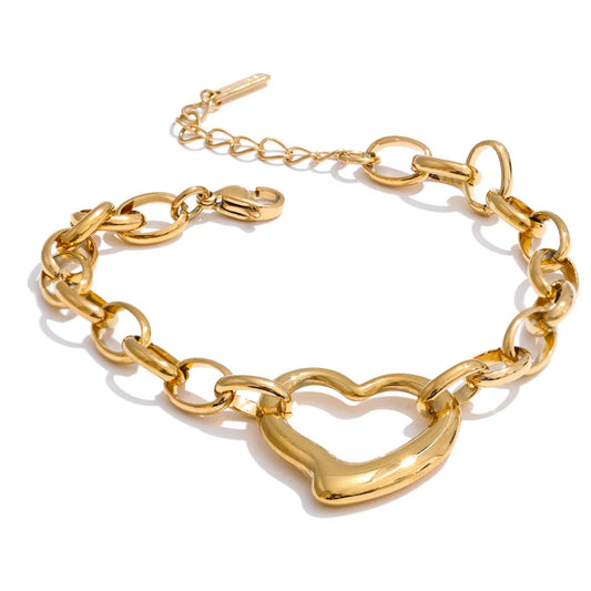 Chunky Chain Heart Bracelet