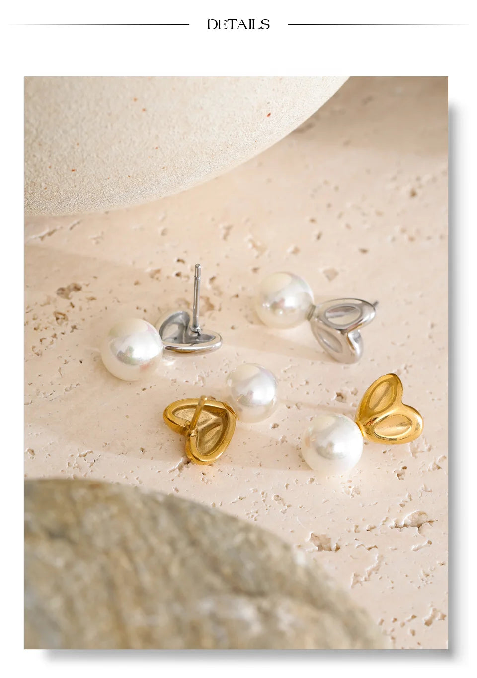 Pearl Heart Studs