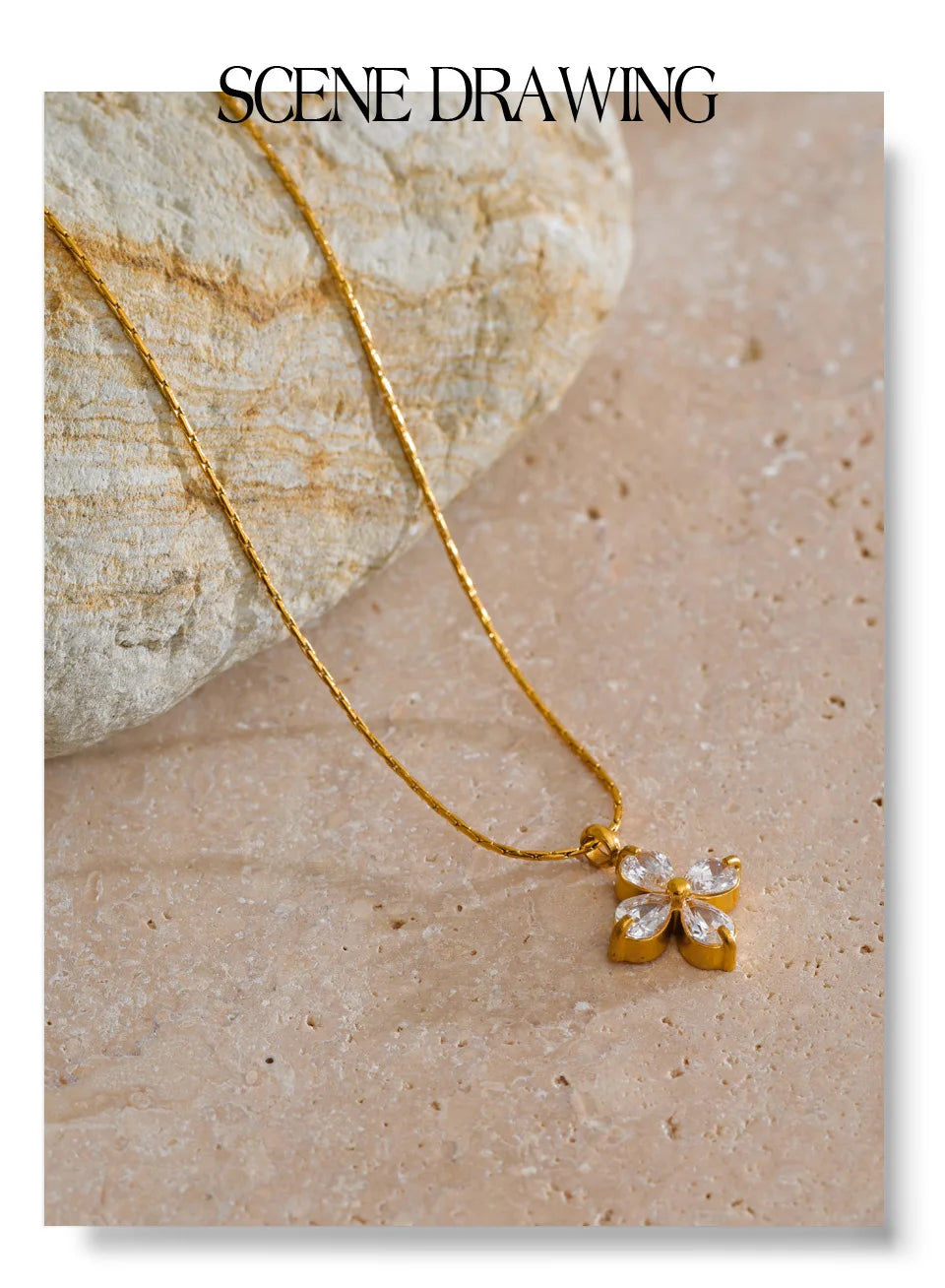 Lucky Clover Crystal Necklace
