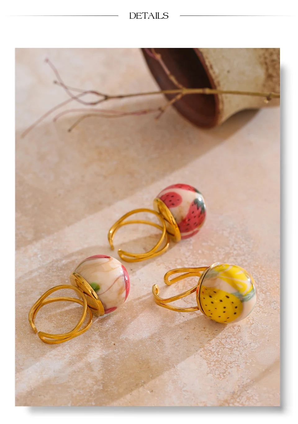 Fruity Charm Rings