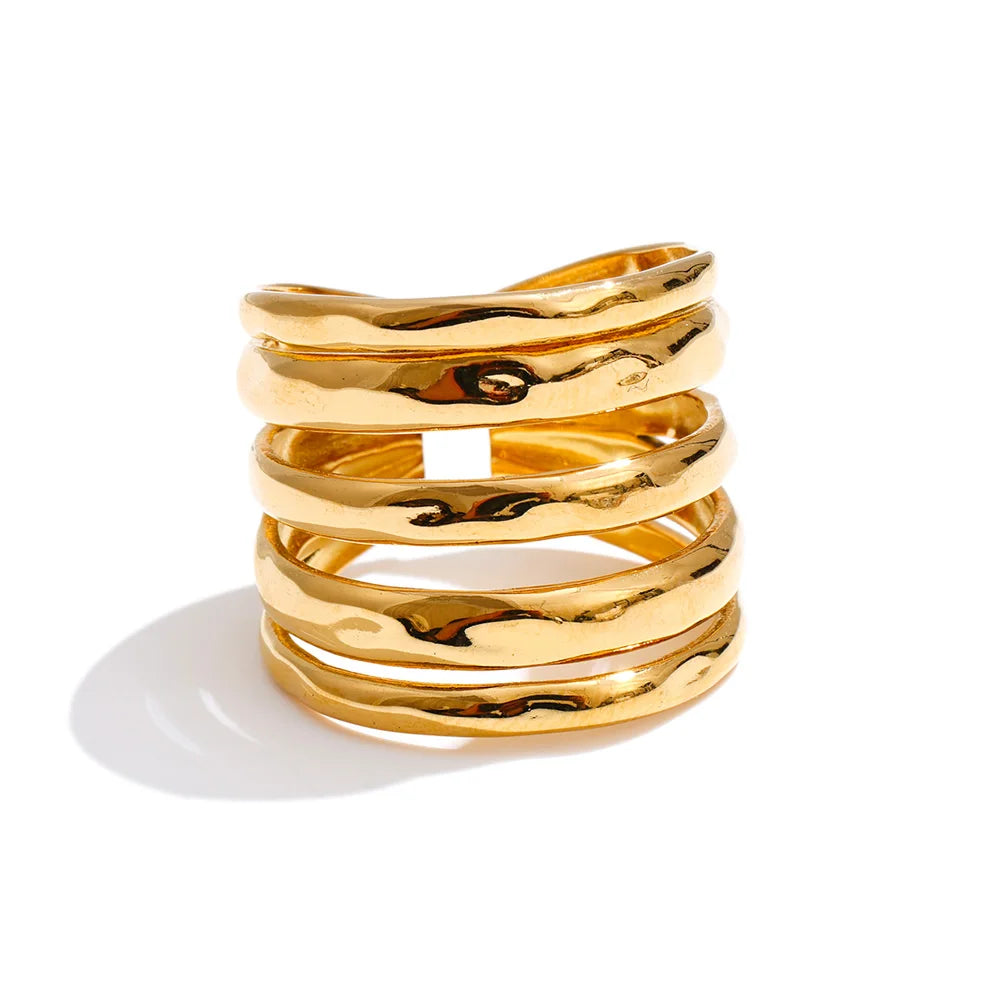 Melted Gold Ring Stack