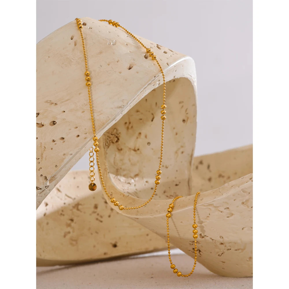 Delicate Gold Chain & Bracelet Set