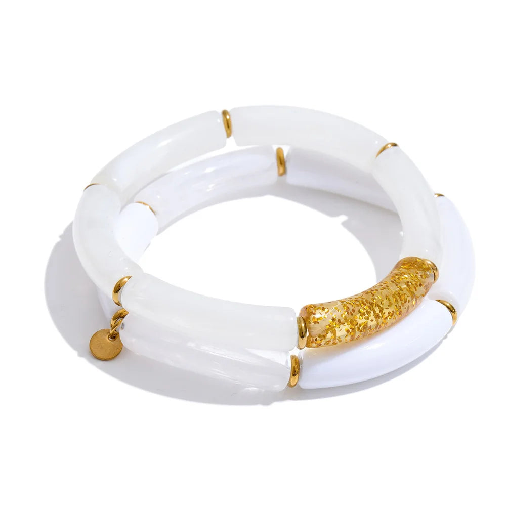 Acrylic & Gold Bangle