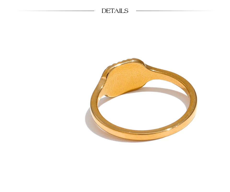 Minimalist Sunburst Signet Ring