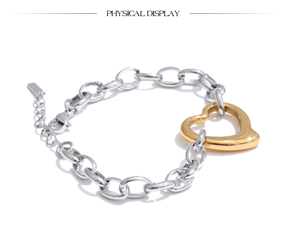 Chunky Chain Heart Bracelet