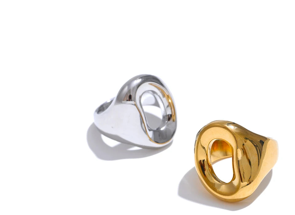 Golden Luxe Geometric Party Ring