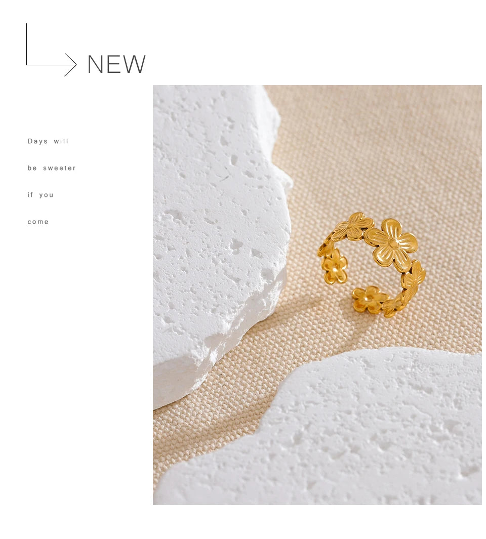 Textured Floral Ring