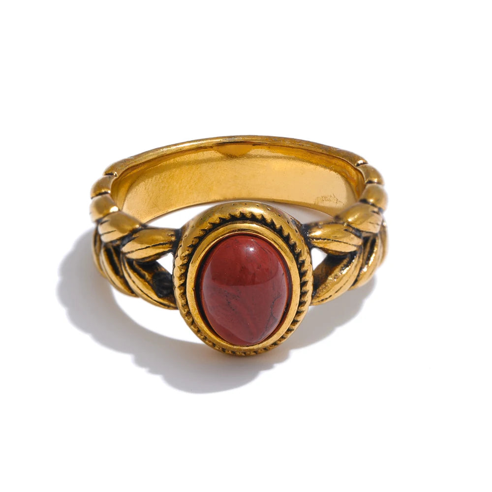 Garnet-Inspired Oval Ring