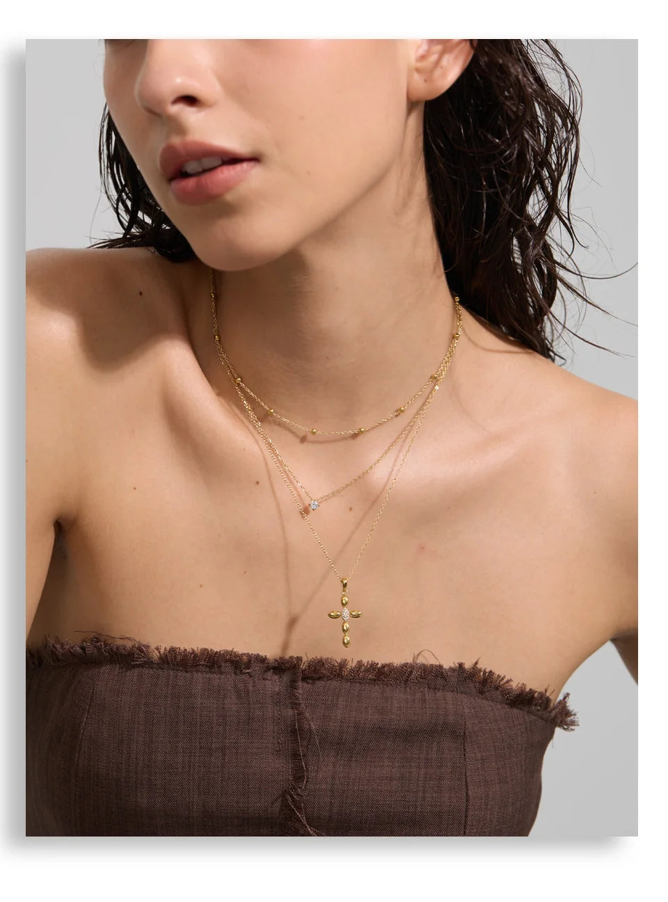 Layered Cross Necklace