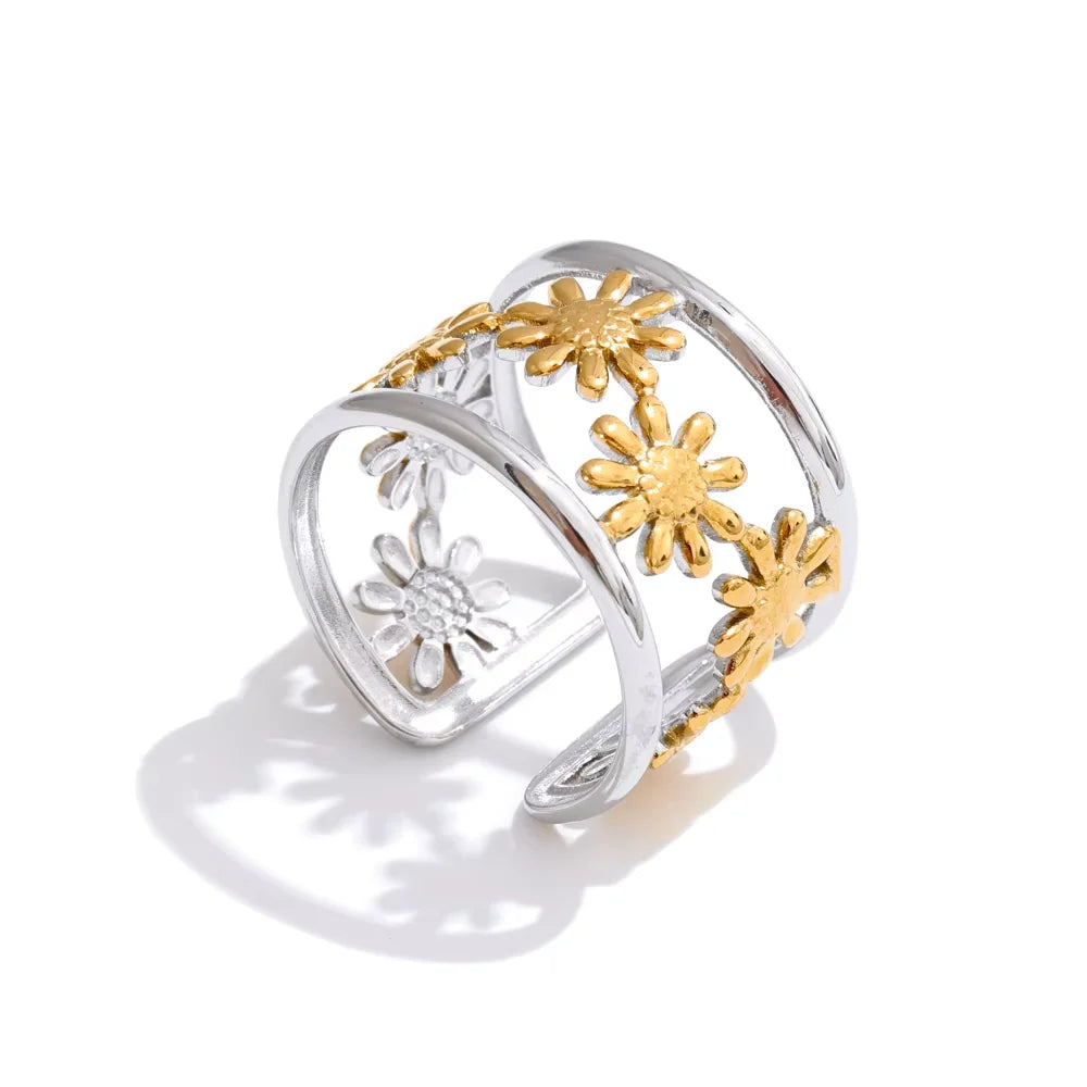 Golden Bloom Cuff Bracelet